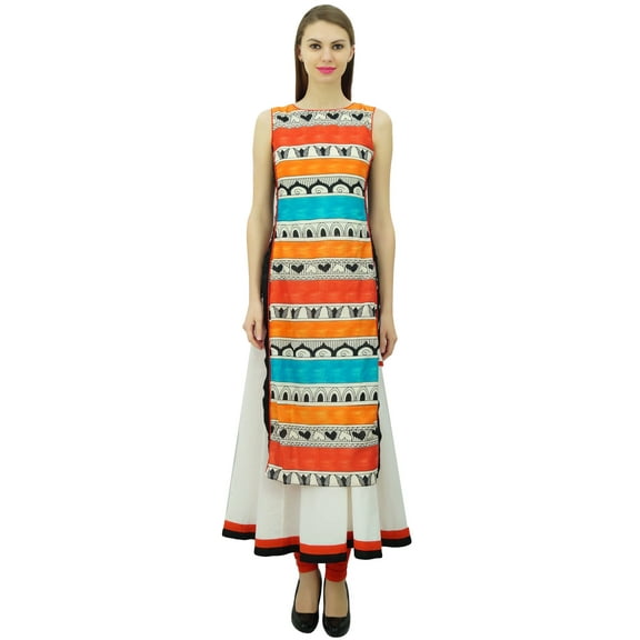 Phagun Women Chic Style Cotton Kurta Kurti Solid Top Tunic