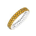thumbnail image 2 of Sterling Silver with Natural Citrine Two Row Eternity Band Ring, 2 of 3