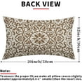 thumbnail image 4 of Light Brown Ethnic Boho Pillow Covers 12 X 20 Inch Bohemian Carpet Style Vintage Flower Print Decorative Throw Pillows Outdoor Linen Lumbar Cushion Case Farmhouse Decor for Home Sofa Bed Set of 2, 4 of 6