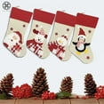 thumbnail image 5 of Luxtrada Christmas Stockings 18.5" Large Size Xmas Stockings Decorations,Santa Snowman Bear Penguin Xmas Character Fireplace Hanging Stockings Decorations for Family Holiday Season Decor, 5 of 8