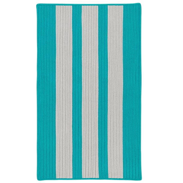 Colonial Mills Rug EV37R096X120S Everglades Vertical Stripe Braided Area Rug Turquoise - 8 x 10 ft.