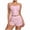 Pink, variant on Matching Sets Summer 2 Piece Smocking Camisole Soft Pajama Set Button Down Ruffle Loungewear Solid Elegant Sleepwear