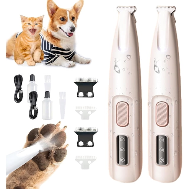 Recortador de patas para mascotas, multifuncional, con luz LED, silencioso, impermeable, recargable, para patas, ojos, orejas y cara.