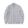 thumbnail image 4 of Rvwovn Men's Faux Suede Bomber Jacket Full Zip Stand Collar Casual Fall Winter Outerwear with Pockets, 4 of 7