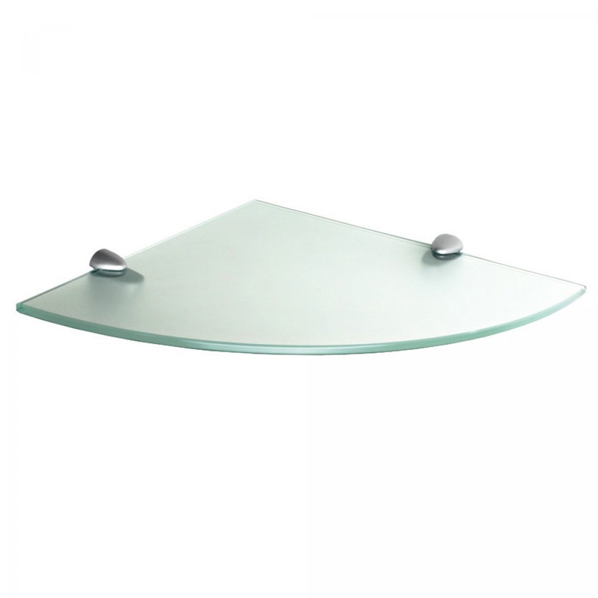 6x6 Inch Floating Glass Shelves (Corner) With Chrome BracketsFrosted