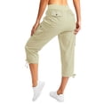 thumbnail image 6 of Womens Capris with Pockets Loose Cargo Capri Pants for Ladies (Khaki XXL), 6 of 6