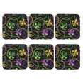 thumbnail image 2 of Disketp Mardi Gras6 Funny Coasters,6 Pcs Leather Coasters With Holder, Perfect Housewarming Hostess Gifts,Protect Furniture From Water Marks Scratch And Damage, 2 of 9