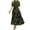 Army Green, variant on Jamsmile Women Dress Floral Print Wrap Short Sleeve Summer Maxi Dresses Bohemian Patchwork Ruffles Boho High Waist A Line Long Dress