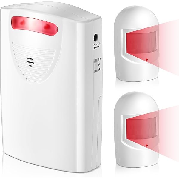 Alarma inalámbrica para entrada con sensor de movimiento, 1 receptor y 2 sensores