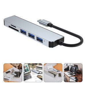 KONTONTY 1Set USB Splitter Hub pour ordinateur portable en aluminium gris USB Hub Ports pour les utilisateurs avec USB Dispositifs du type C