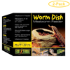 Exo-Terra Worm Dish Mealworm Feeder - (5L x 5W x 6.1H) - Pack of 2