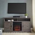thumbnail image 3 of Pemberly Row 60" Fluted Door Highboy Fireplace TV Stand in Slate Gray, 3 of 9