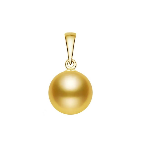 Golden Freshwater Cultured Pearl Pendant for Women AA  Quality Yellow Gold Plated Sterling Silver (11-11.5mm) - PremiumPearl