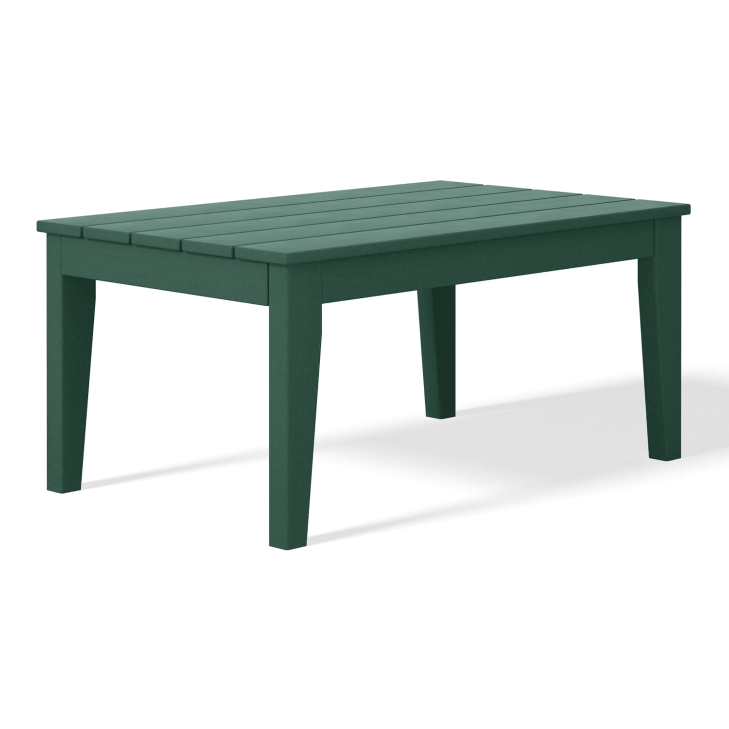 WestinTrends Malibu Low Outdoor HDPE Patio Rectangle Coffee Table, Dark Green