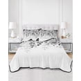 thumbnail image 2 of Full Size Quilt Bedding Set, Grey Tulip Eucalyptus Reversible Summer Quilt 3 Pieces, Spring Summer Botanical Floral Chic Lightweight Bedspreads Coverlets with 2 Pillow Shams for All Seasons, 2 of 5