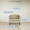 thumbnail image 4 of BELLEZE Modern Tub Barrel Linen Accent Chair - Kyara (Beige), 4 of 7