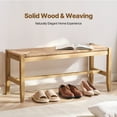 thumbnail image 2 of VEVOR Rattan Bench Wooden Bench 40 Inches for Entryway Living Room & Bedroom, 2 of 9