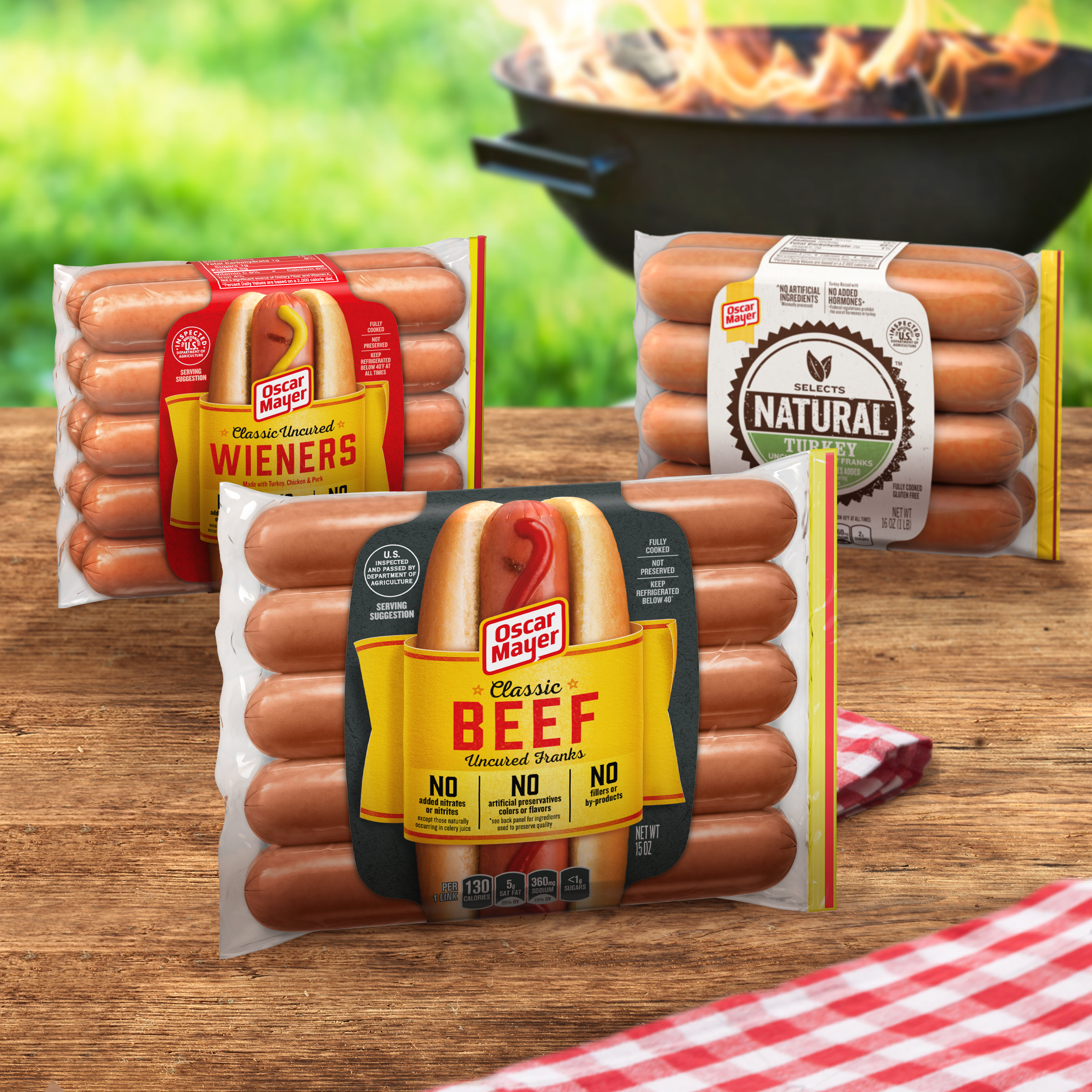 Oscar Mayer Classic Beef Uncured Franks Hot Dogs 10 Ct Pack Walmart Com Walmart Com