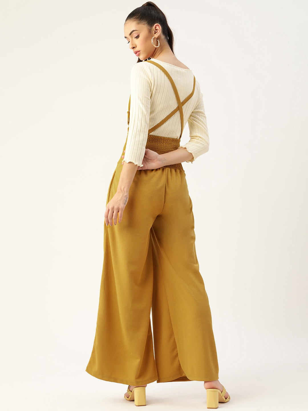 Buy Ecru Parallel Pants With Embroidery Hemline Online - W for Woman