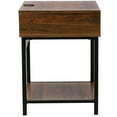thumbnail image 2 of JJS Side End Table, Nightstand, Bedside Table with Drawer and Storage Shelves, Sofa Table for Living Room, Bedroom, Accent Furniture, Easy Assembly, Brown, 2 of 6
