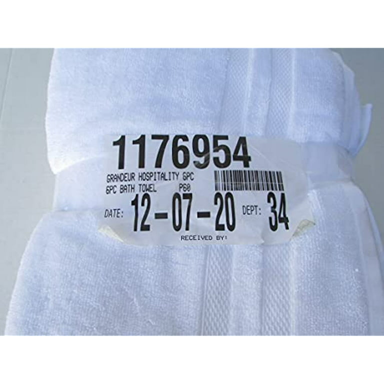  Grandeur Hospitality Bath Towels, 100% Cotton, 6 Pack, White :  Home & Kitchen