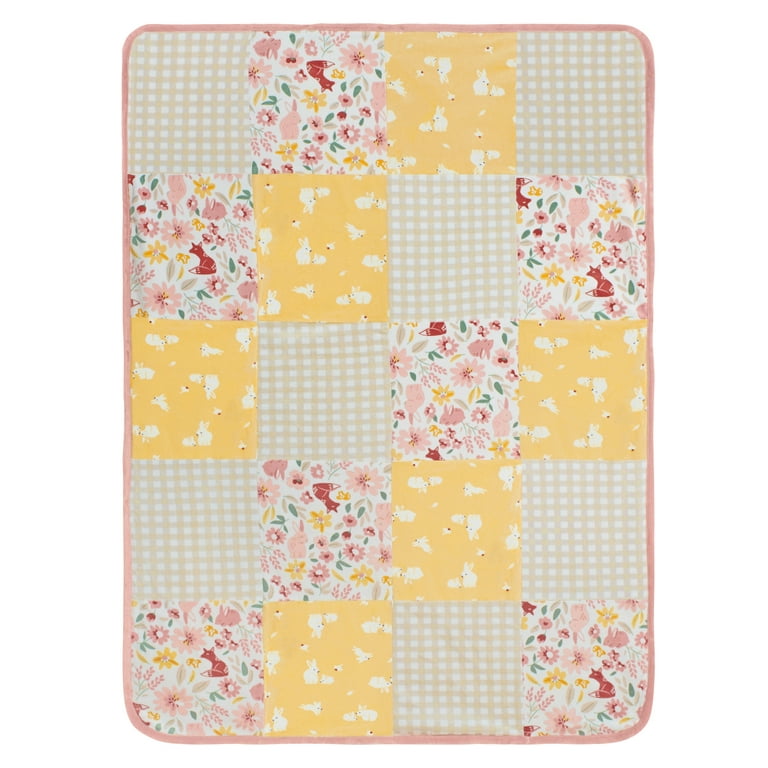 Plush velboa baby blanket patchwork sale