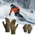 thumbnail image 2 of 1 Pair Men's Alpaca Wool Cold Knitted Touchscreen Gloves Weather Snow Winter Riding Gloves, 2 of 6
