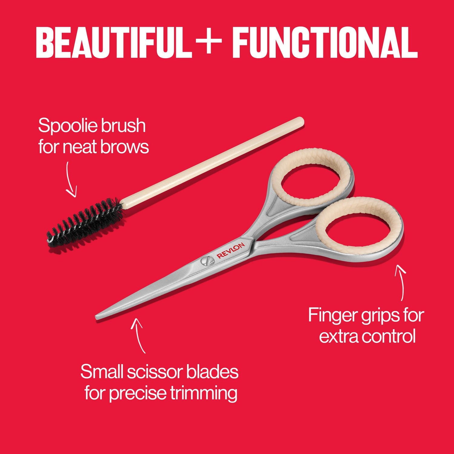 Revlon® The Designer Collection Brow Set, Includes scissors and spoolie brush.