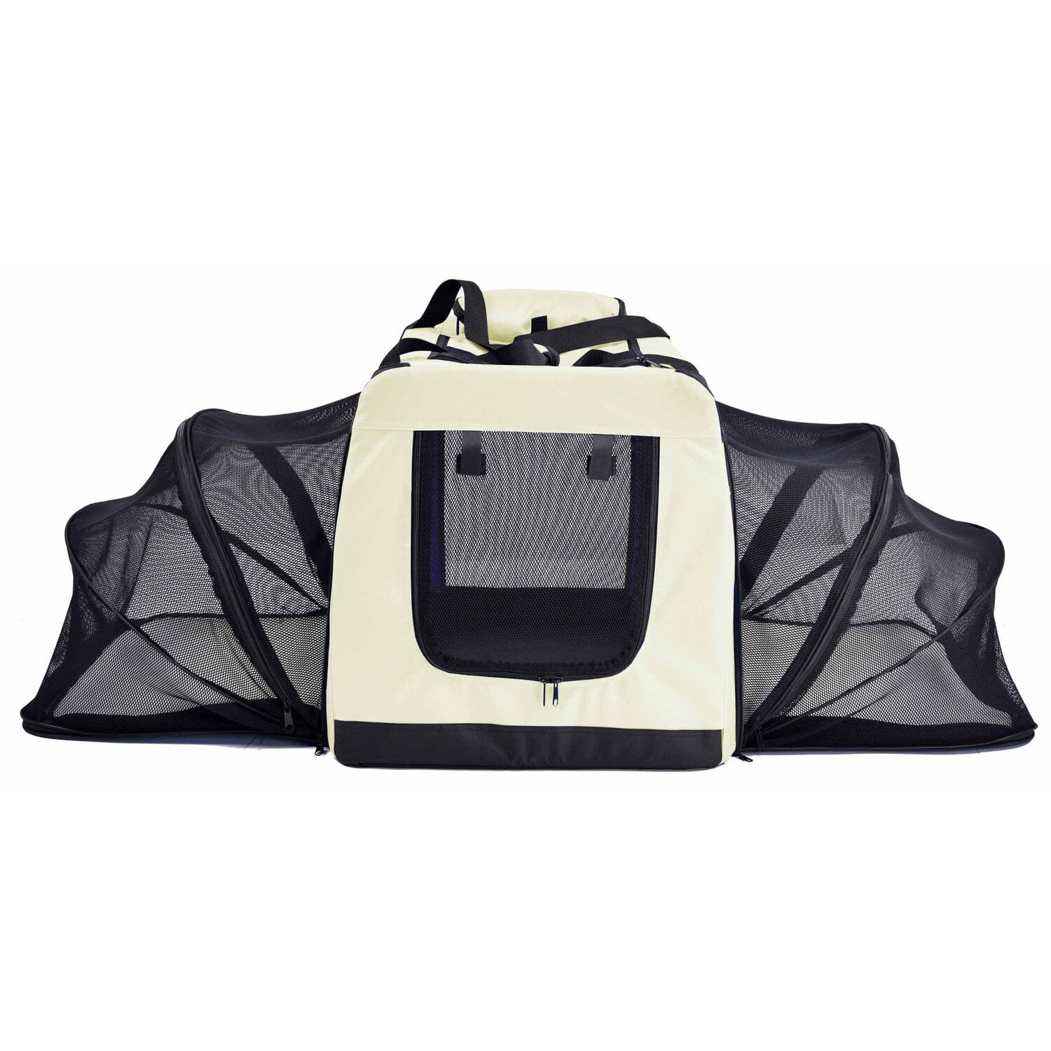 Pet Life ® 'Hounda Accordion' Metal Framed Soft-Folding Collapsible Dual-Sided Expandable Pet Dog Crate