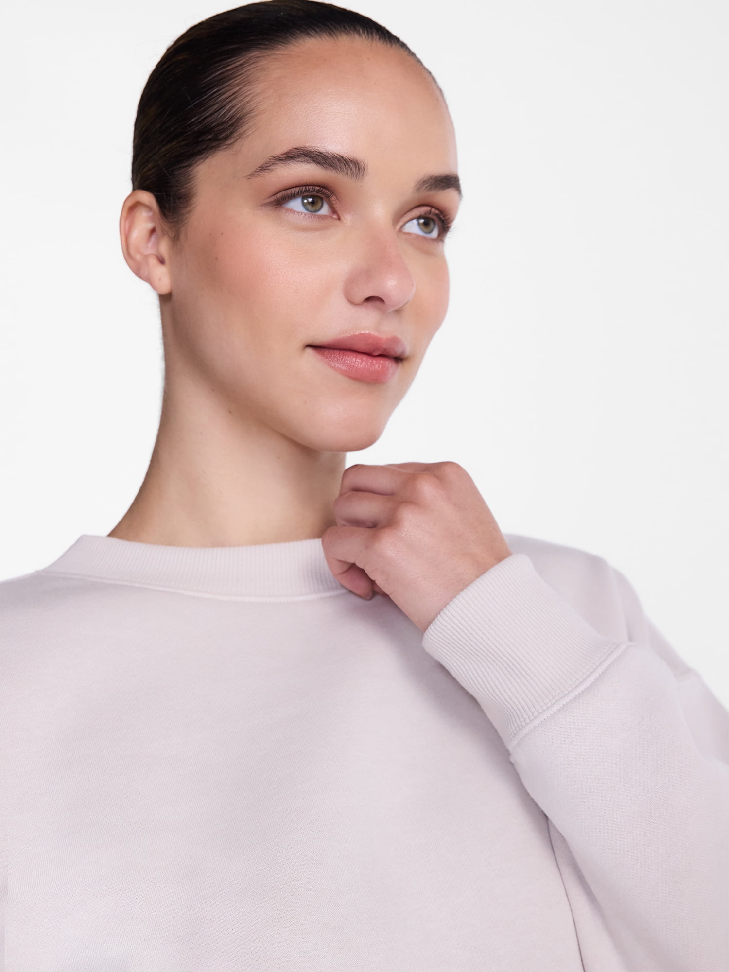 Athletic Works Women's and Women's Plus Fleece Sweatshirt with Long Sleeves, Sizes XS-4X