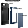 thumbnail image 3 of iPhone SE Case 2022/iPhone SE 2020/7/8 Case with Card Holder Heavy Duty Protective Dual Layer Shockproof Hidden Card Slot Slim Wallet Case for iPhone SE 3rd/2nd/7/8-4.7''(Blue), 3 of 13