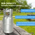 thumbnail image 3 of Flame King 5LB Aluminum Propane Tank with Gauge & OPD Valve, Corrosion-Resistant and Rust-Free, 3 of 15
