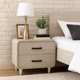 thumbnail image 6 of Benjara Meni Nightstand- 2 Drawers- Black Metal Handles- Scandinavian White, 6 of 6