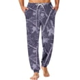 thumbnail image 2 of Men's Camo Pajama Pants Adjustable Drawstring Elastic Waist Lounge Pants Jogger Ankle Loose Fit Comfort Sleep Pants with Pockets ,L,Purple, 2 of 7