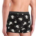 thumbnail image 4 of Men's Boxer Briefs, Rose Flowers Black Soft Comfy Mens Underwear Boxer Briefs Breathable With Widen Waist, 4 of 7