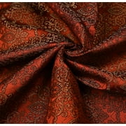 eloria Damask Embroidered Brocade Jacquard Sewing Apparel Making Fabric by the Yard Kurta Dress Apparel Cloth, Color: Orange