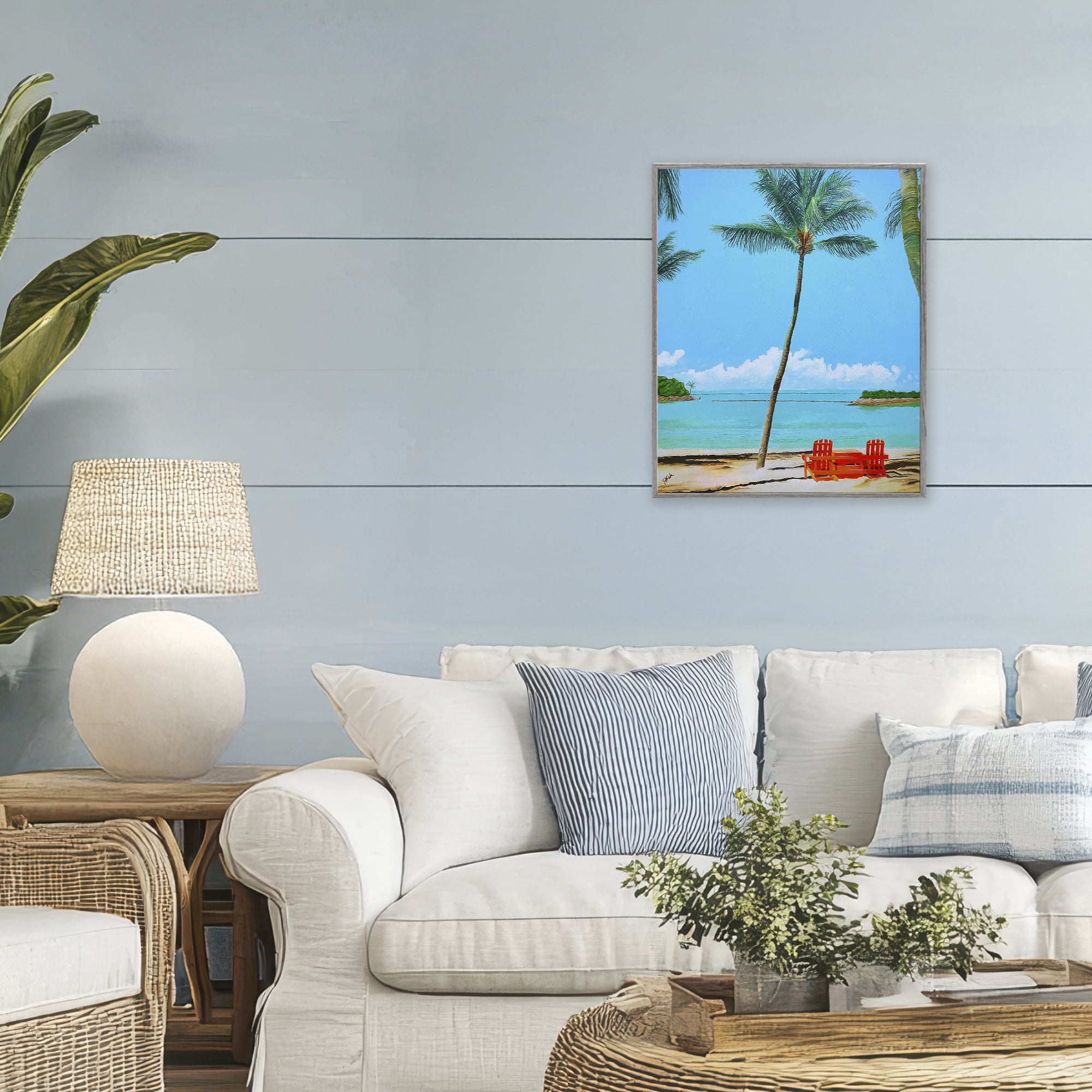 Stupell Industries Dreaming Of Palm Trees Gray Framed Giclee Art, design by John Jaster