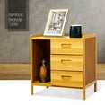 thumbnail image 3 of MoNiBloom Bamboo 3 Tiers 3 Drawers Beside Table, Modern Nightstand, Natural, for Bedroom, 3 of 10