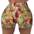 thumbnail image 2 of Lsque Colored Large Mushrooms and Leaves Pattern High Waisted Biker Shorts for Women-Tummy Control Fitness Athletic Workout Running Yoga Gym Shorts,Moisture-Wicking-X-Large, 2 of 9