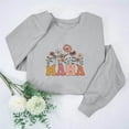 thumbnail image 2 of Culottes pour Femmes Femmes Manches Longues Chandails Maman Col Rond Chandail Ample Léger Blouse Hauts TG Gris, 2 of 7