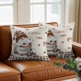 thumbnail image 3 of Vintage Funny Gnome Throw Pillow Cover Coffee Time Brown Plaid Farmhouse Cotton Linen Cushion Cover Throw Pillow Case with Invisible Zipper for Couch Sofa Bed Chair Car 24x24 Inch, 3 of 14