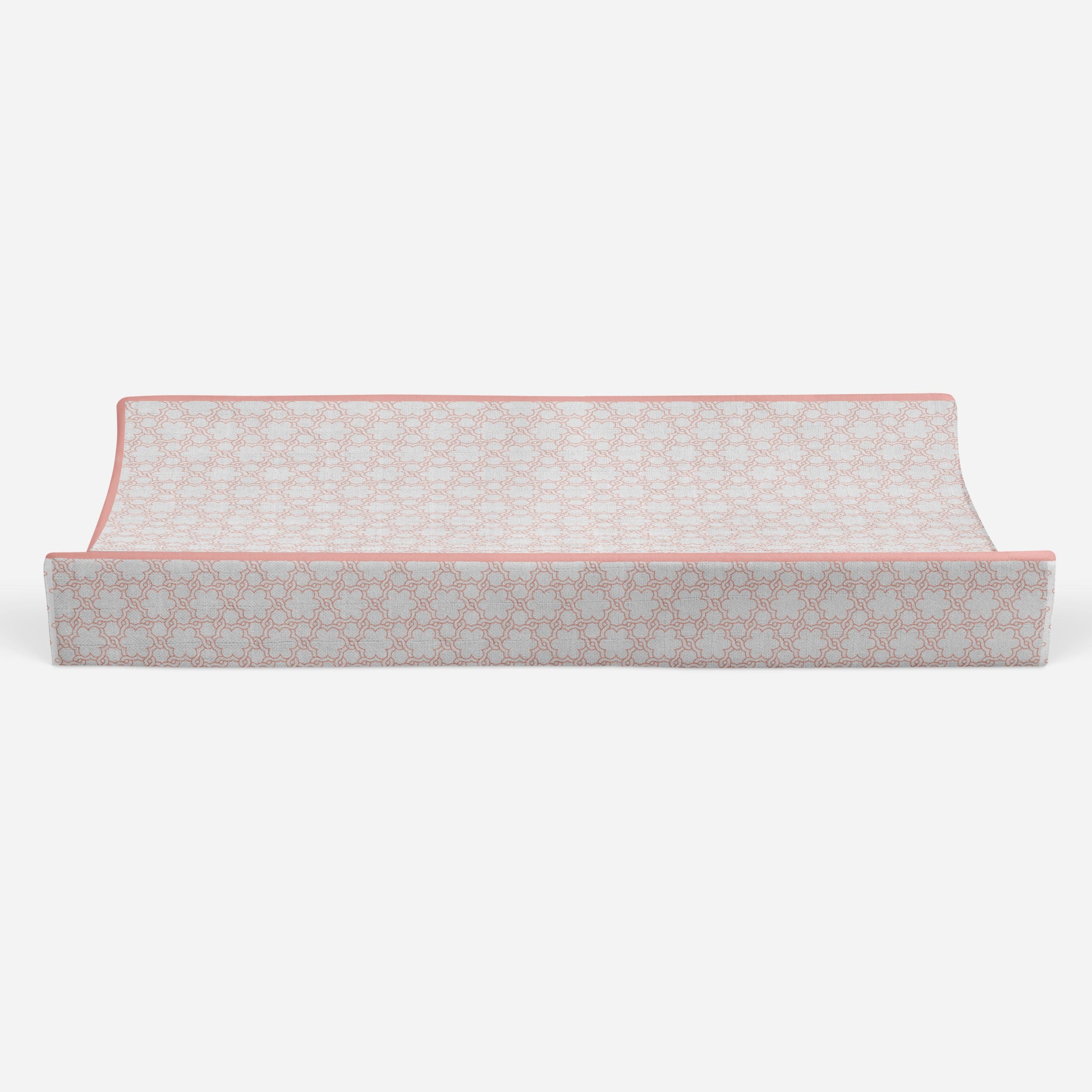 Floral Coral Quilted Muslin Changing Pad Cover