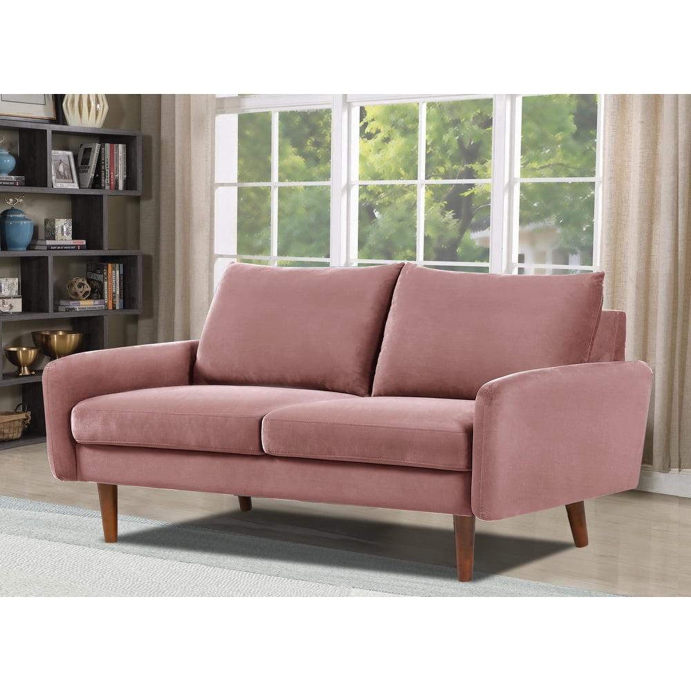 US Pride Furniture Maryellen 58''W Velvet Loveseat, Pink