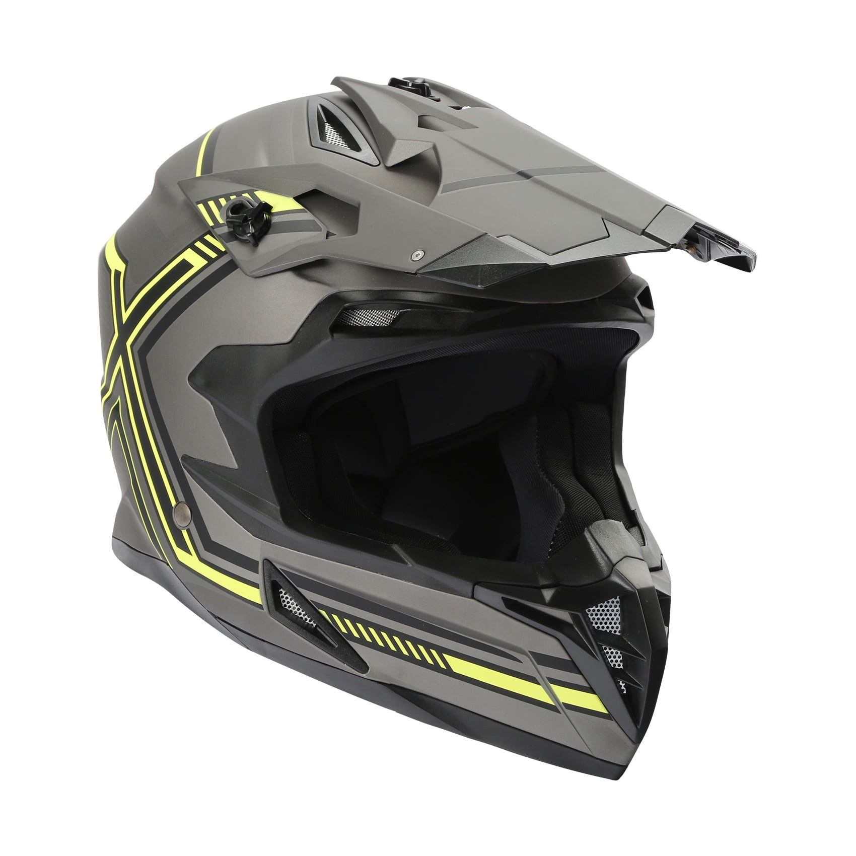 TCMT DOT Dirt Bike Helmet Full Face Adult Motorcross Helmet for Atv Offroad Street Dirt Bike Gray XL Size