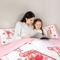 thumbnail image 4 of Catabedysis Lovely Cherry Bowtie Queen Comforter Set For Girls,Plaid Pattern Letter N Design Comforter Sets Queen,Pink Reversible,3pcs,1 Comforter and 2 Pillowcases, 4 of 7