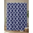 thumbnail image 4 of Navy Blue Shower Curtain, Moroccan Geometric Abstract Waterproof Shower Curtain Set with 12 Hooks Lightweight Washable Fabric Shower Curtains for Bathroom 72x78 Inches, 4 of 6
