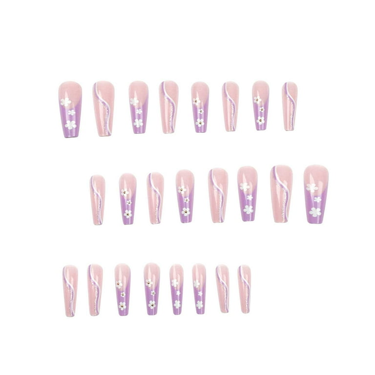 Dried flower coffin shape nails  Flower nails, Coffin shape nails, Long  nails