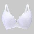 thumbnail image 2 of GEWSEY Women's Sexy Bra Sheer Lace Bra Plunge Unlined Full Coverage See Through Underwire Bra (White, M), 2 of 9