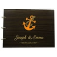 thumbnail image 1 of Darling Souvenir Custom Wedding Photo Album Guest Book with Wood Engraved Cover, Holds 80 Pages, 1 of 2