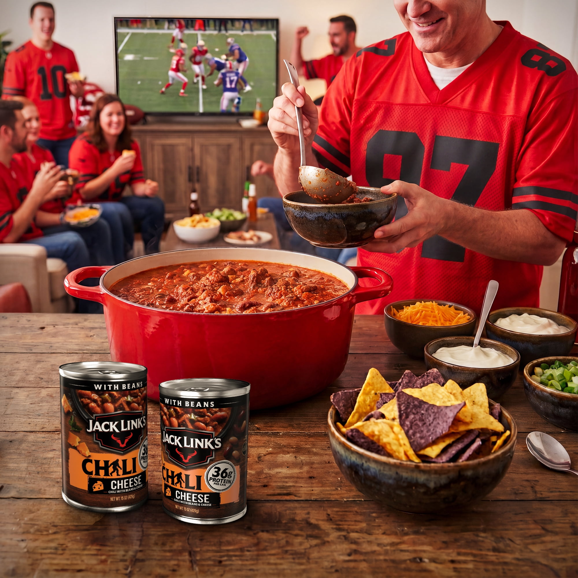 Jack Link's Chili, Chili Cheese Flavored, 15Ounce Can, Hearty Chili Made with 100% Beef